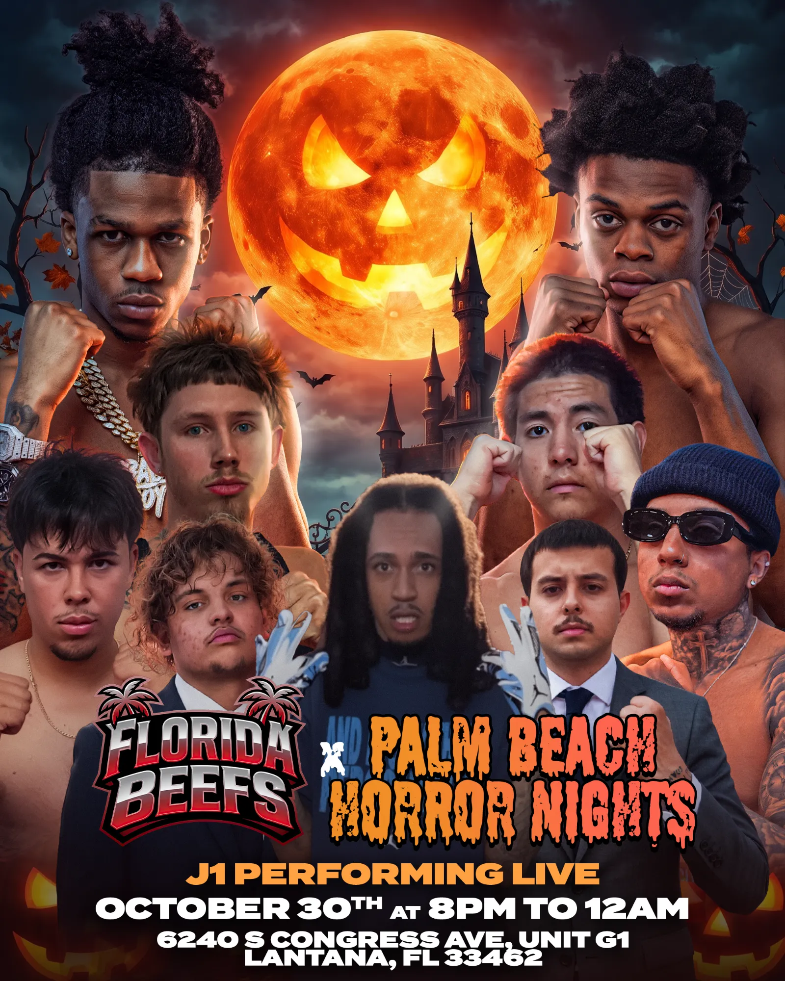 Florida Beefs × Palm Beach Horror Nights poster