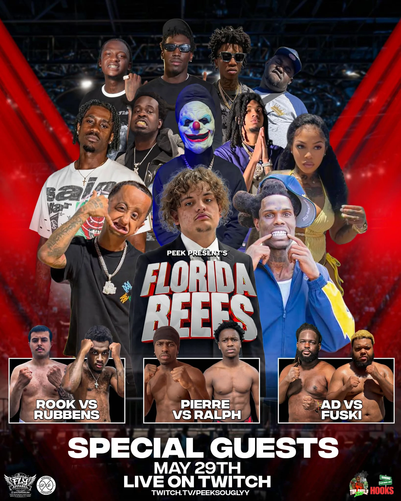 Florida Beefs special guests poster with the May 29th fight card